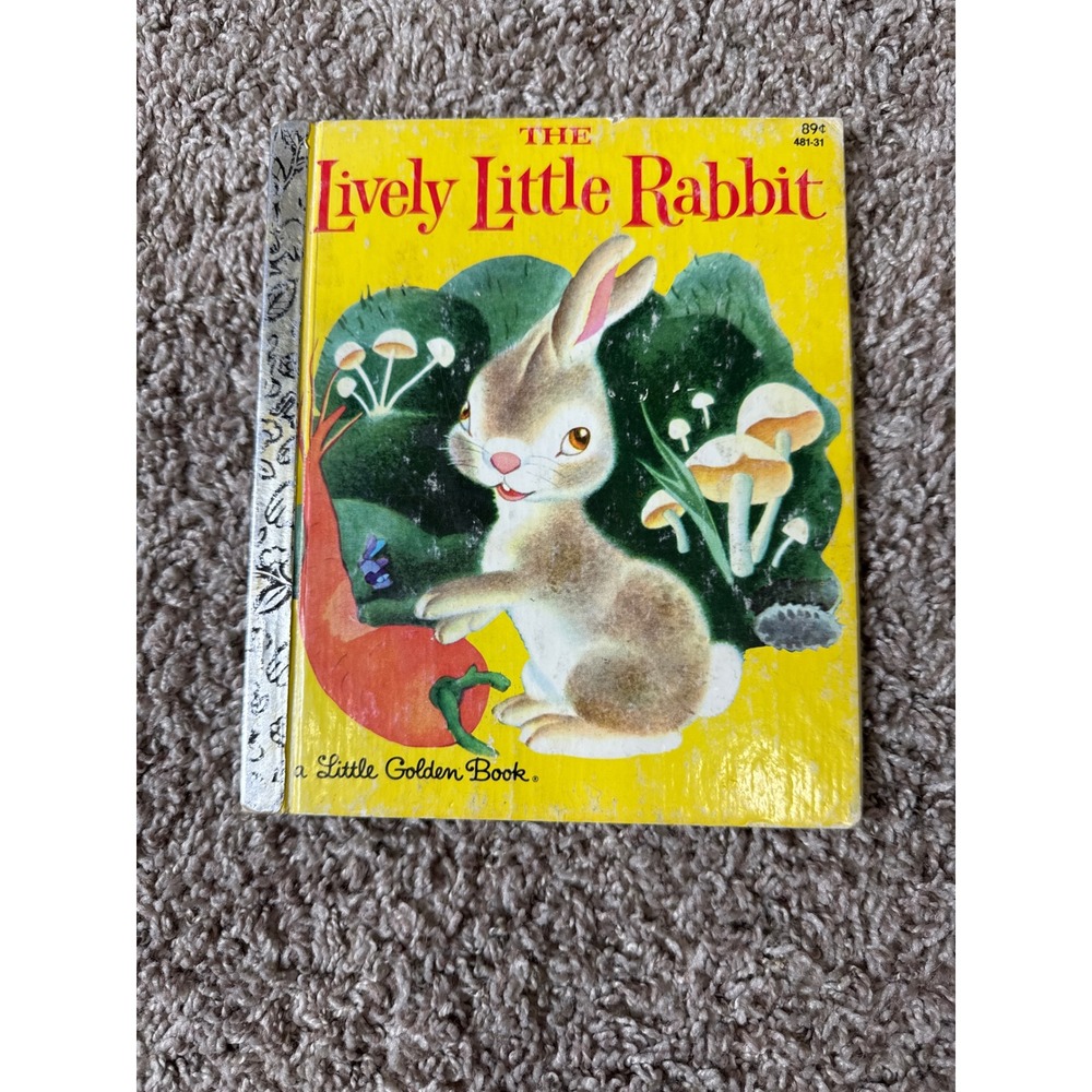 Vintage The Lively Little Rabbit Little Golden Book 481-31 Retro Kids Storybook